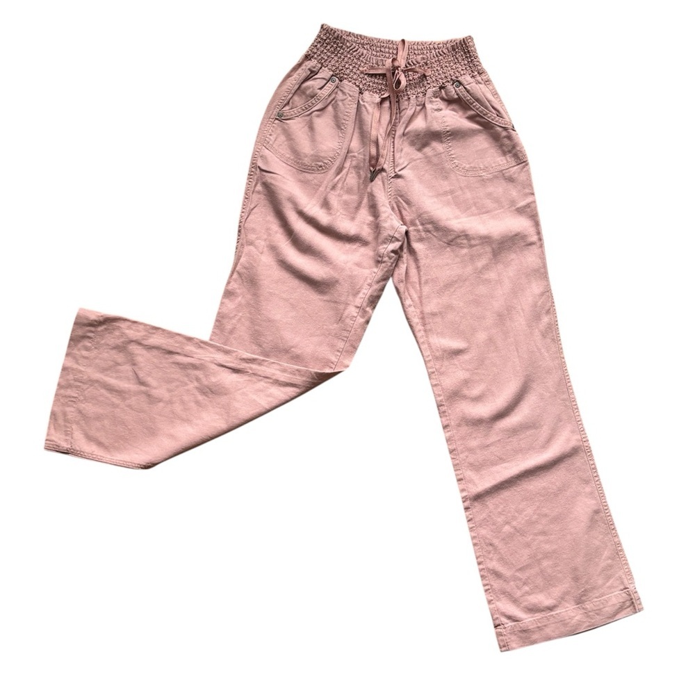 Cisono Pink Linen Rayon Blend Breezy Wide Leg Pants, size M - Picture 6 of 10